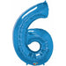 Sapphire Blue Number 6S Pack Of 6, 34 Inches (Qual)