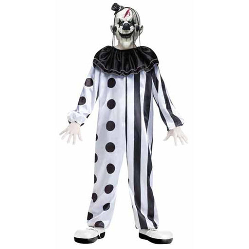 Scary Killer Clown Costume For Boys 8-10 (1/Pk)