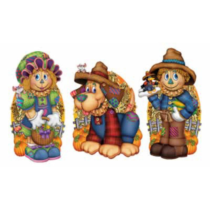 "Set Of 3 18" Scarecrow Cutouts For Halloween Decorations"