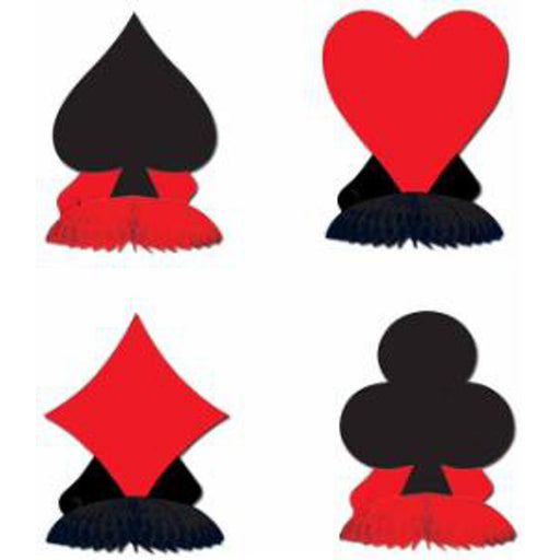 "Set Of Four Classic Card Suits - 4½" Playmates"