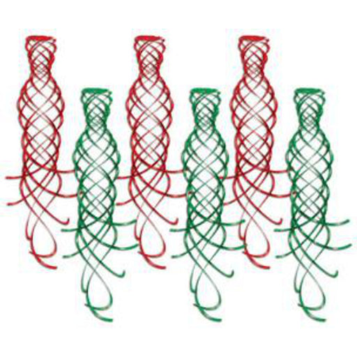 Shimmering Whirls 6-Pack, 20" Red And Green