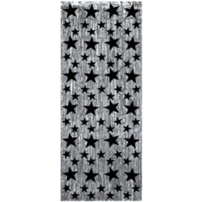 "Shimmering Star Curtain 8'X3' - Black And Silver"