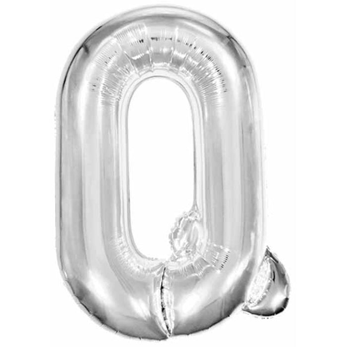 "Silver Foil Letter Q - 34 Inches Tall"