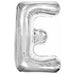 Silver Foil Letter E Balloon - 34" Packaged