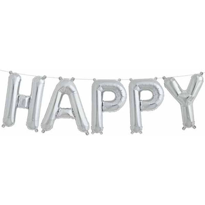 16" Silver "Happy" Letter Kit 