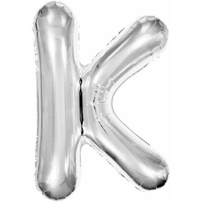 "Silver Letter K 34" Foil Balloon"