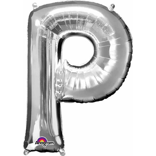 "Silver Letter P Balloon - 16 Inch Shape"