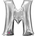 "Silver Letter M - 33" Height, L34 Shape With Installation Hardware"