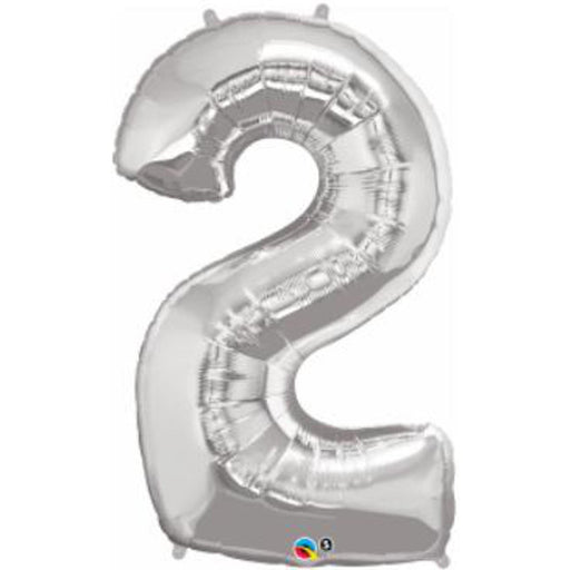 Silver Number 2 Balloon Package (34") By Qualatex