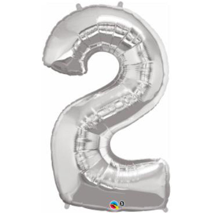 Silver Number 2 Balloon Package (34") By Qualatex