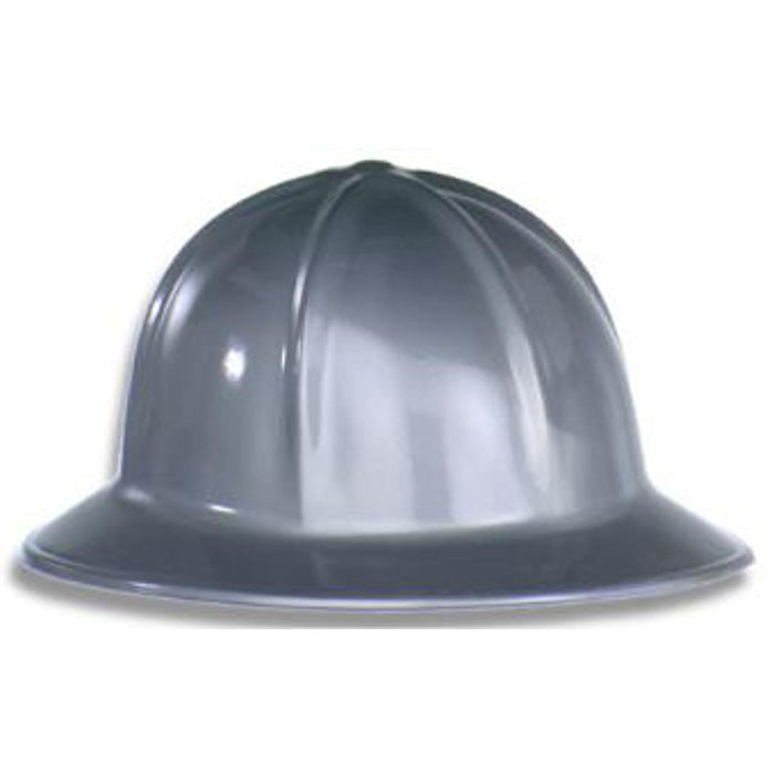 "Silver Plastic Construction Helmet"
