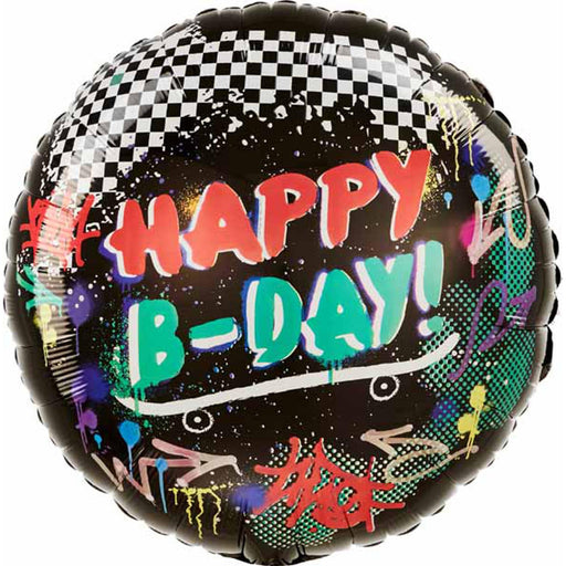 Rolling into Fun: 18" Happy Birthday Skater Party Foil Balloon (5/Pk)