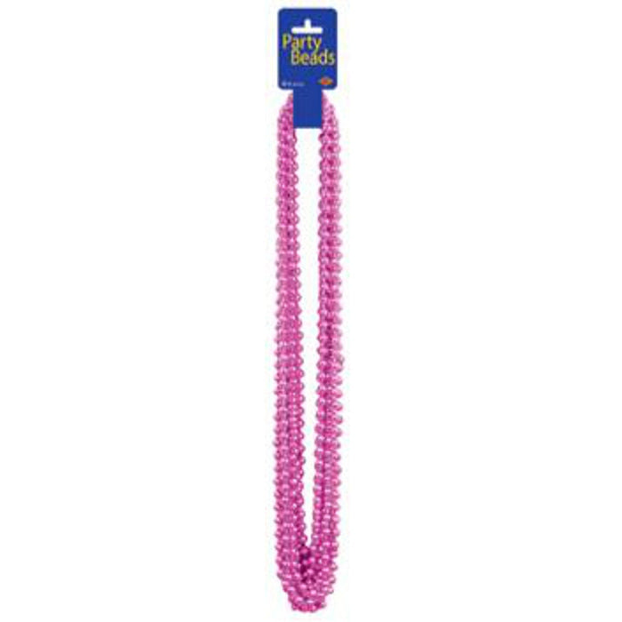 "Small Pink Party Beads - Pack Of 12 Necklaces"