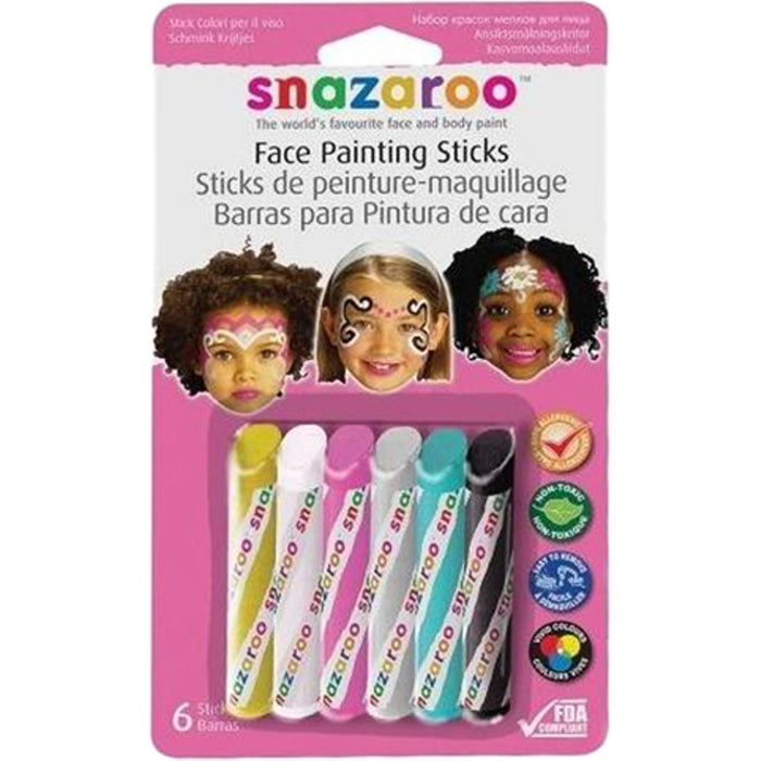 Snazaroo Painting Sticks For Girls (6/Set)