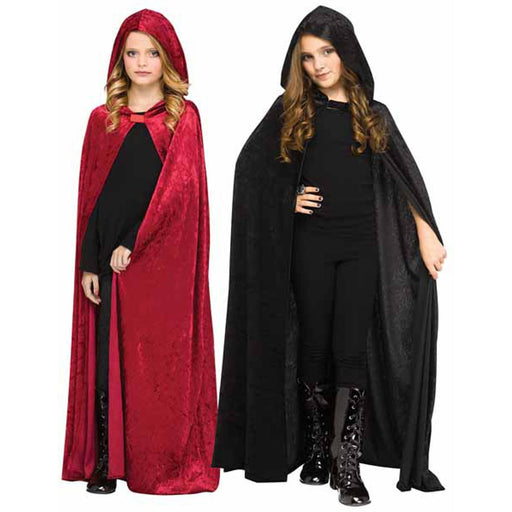 "Soft Hooded Velour Child Cape In Assorted Colors - One Size Fits All"