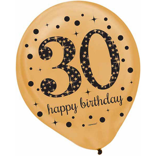 Sparkling Celebration 30th Birthday Balloons (15 Pack) (3/Pk)