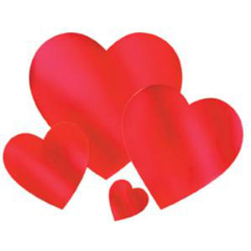 "Sparkling Bulk Red Foil Hearts - Set Of 2-Sided 4" Hearts"
