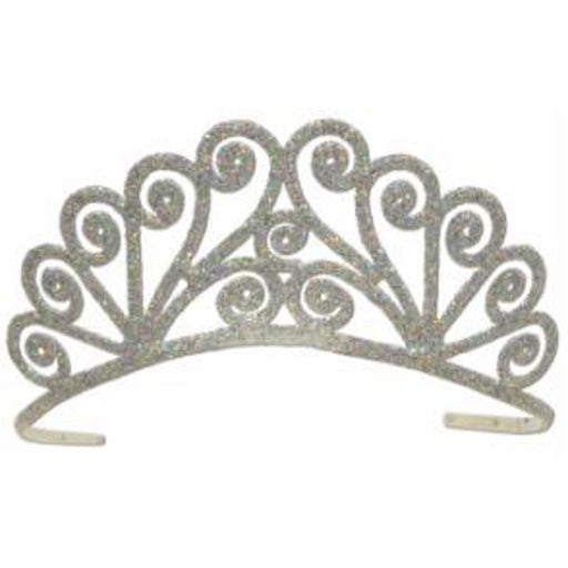 "Sparkling Glittered Tiara In Silver"