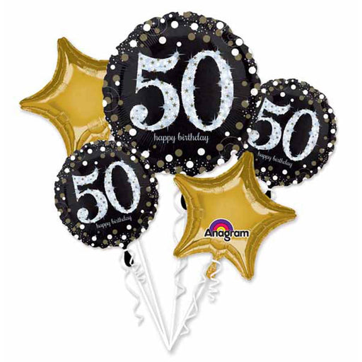 Sparkling 50Th Birthday Balloon Bouquet