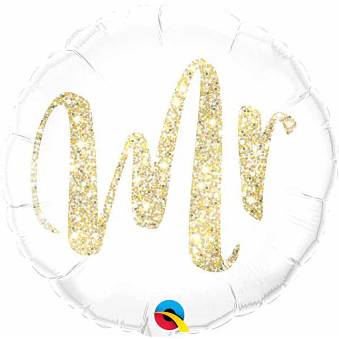 "Sparkling Mr. Glitter Gold 18" Round Package"