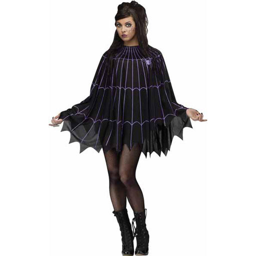 "Spider Web Poncho In Purple - One Size Fits 4-14"