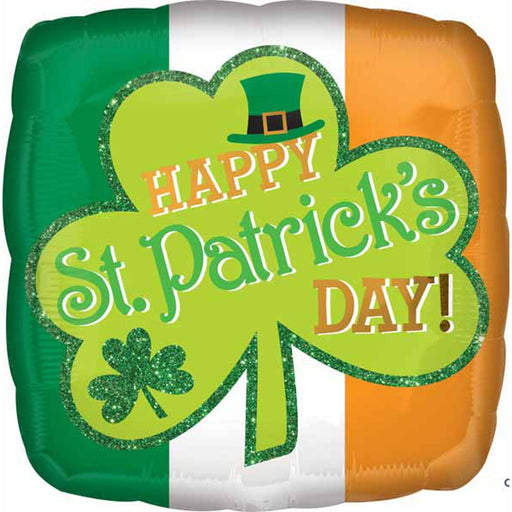 St. Patrick'S Day Balloon Package - 40 Shiny Square Helium Balloons (18 Inches) With Festive Imagery - St. Pats Day Sparkle S40.