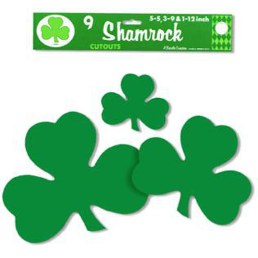 "St. Patrick'S Day Cutout Shamrocks - 9 Assorted Sizes"
