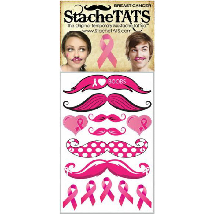 Stachetats Pink Mustache Temporary Tattoo Pack.