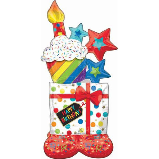 55" Stacked Happy Birthday Icons AirLoonz Balloon (1/Pk)
