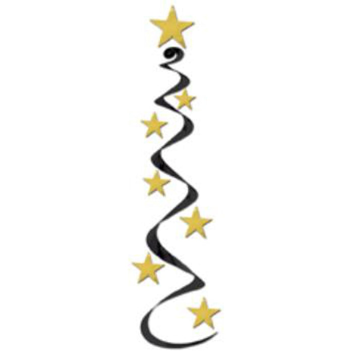 "Star Swirls Black And Gold - Pack Of 3 (30 Inches)"