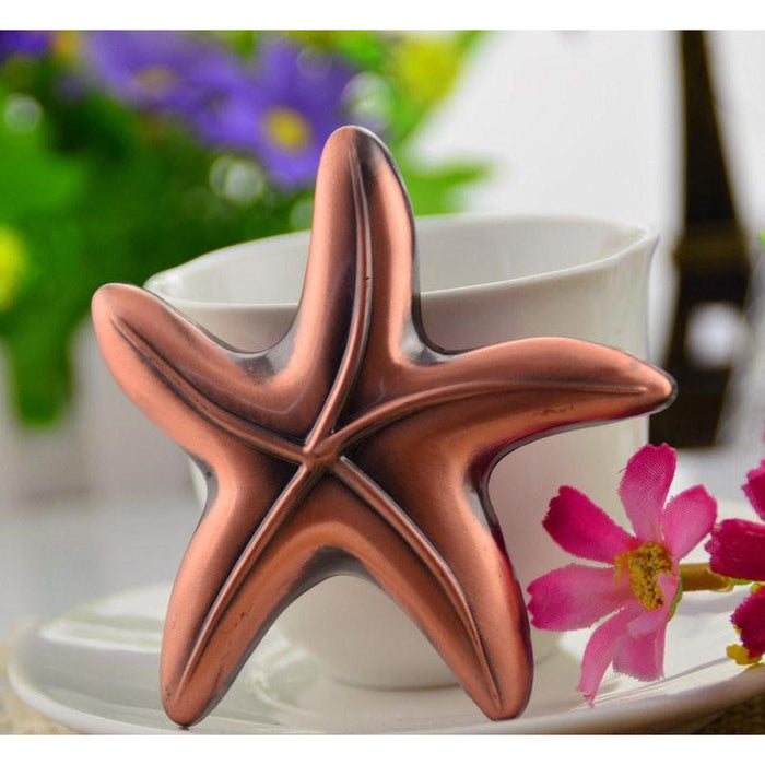 Starfish Bottle Opener Party Favor in Rose Gold and Silver Colors
