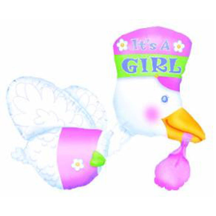 Stork It'S A Girl Balloon Package