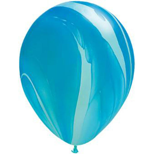 Qualatex 11" Superagate Blue Rainbow Latex Balloons (25/Pk)