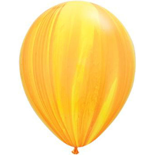 Qualatex 11" Superagate Yellow & Orange Rainbow Latex Balloons (25/Pk)