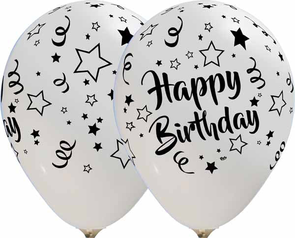 Happy Birthday All-Over Print Latex Balloons, 50 Count