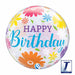 Birthday Flowers & Filigree 22" Bubble Balloon