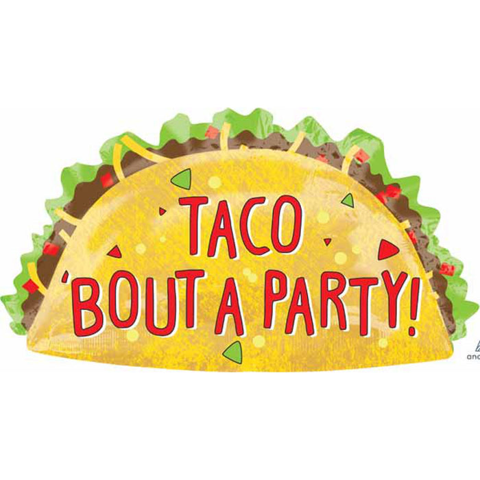 Taco Party Package - Xl Foil Balloon, Napkins, Holders, And More (P35)