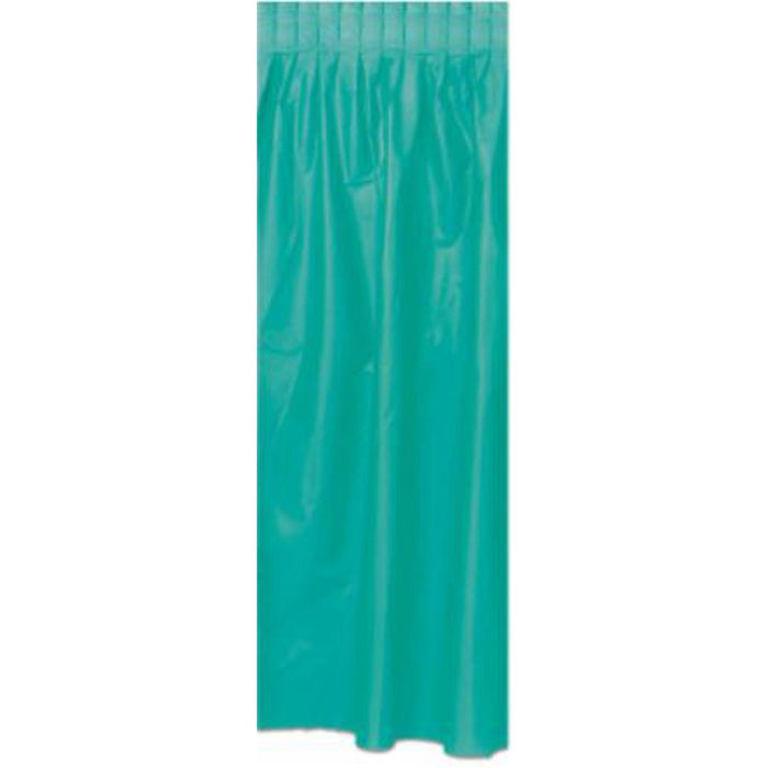 Teal Plastic Table Skirt - 29"X14'