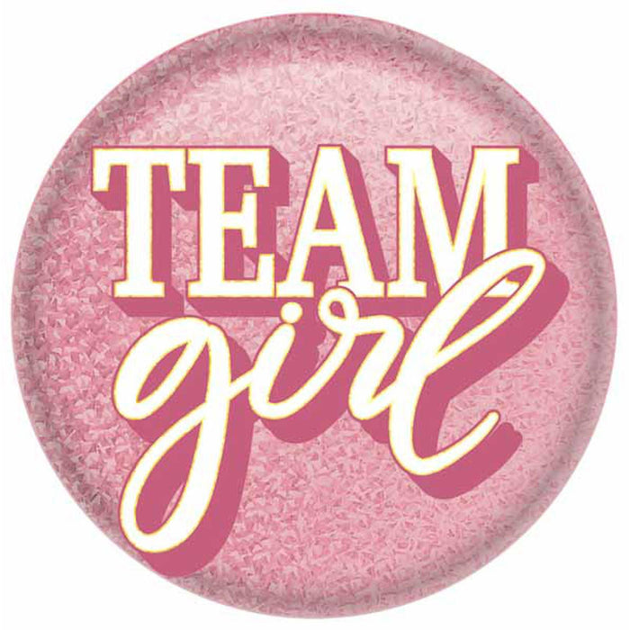 Team Girl Printed Button.