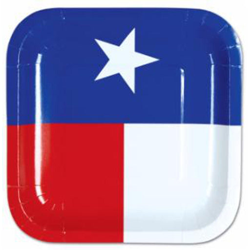 "Texas Themed 7" Plates - Pack Of 8"