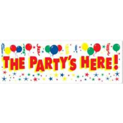 "The Party'S Here" Banner - 5' X 21"