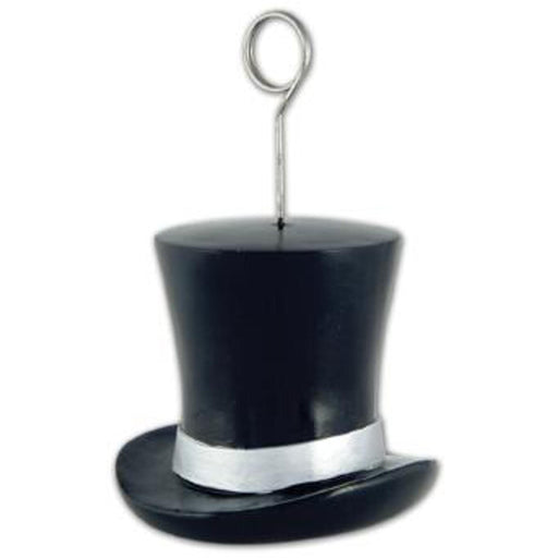 Top Hat Photo Balloon Holder In Black And Silver