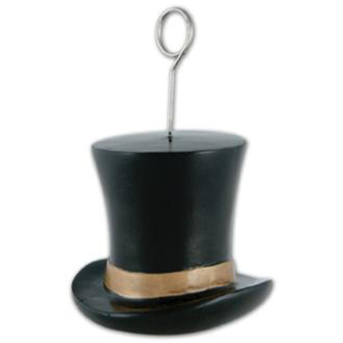 Top Hat Photo Balloon Holder - Black & Gold