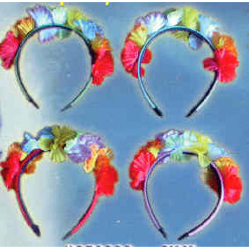 Tropical Flower Hairbands - Pack Of 12.