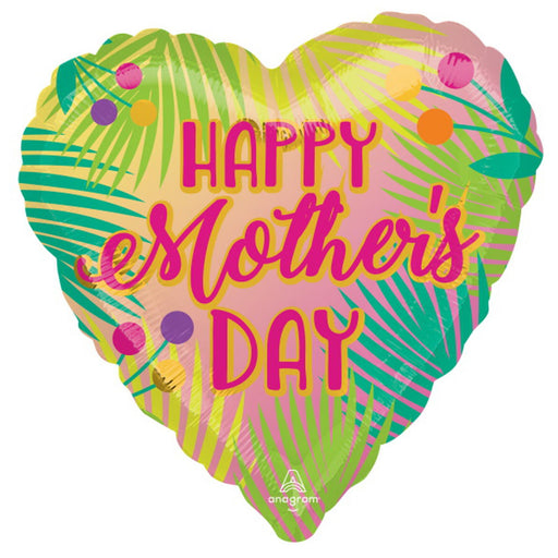Happy Mother's Day Tropical Jumbo Heart Foil Balloon (3/Pk)