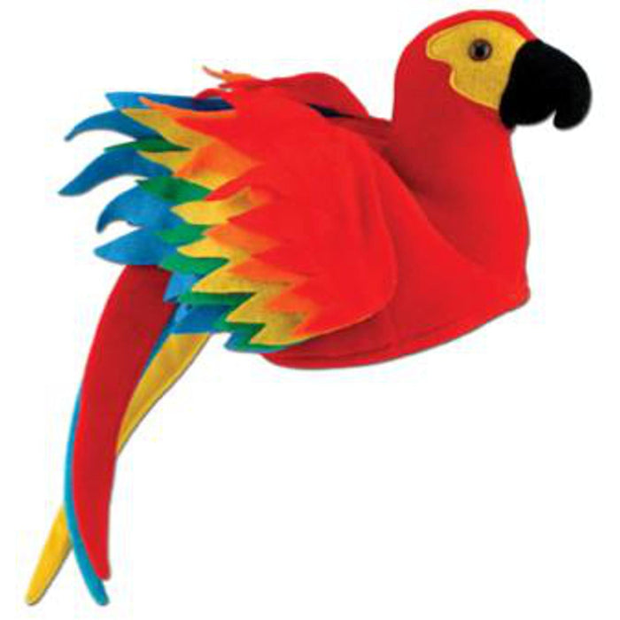 Tropical Parrot Hat (One Size Fits) - Summer Accessory.