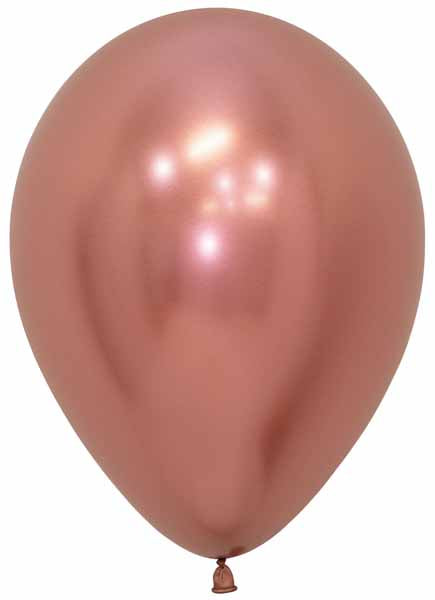 Sempertex 5" Reflex Rose Gold Latex Balloons, 50 Pack