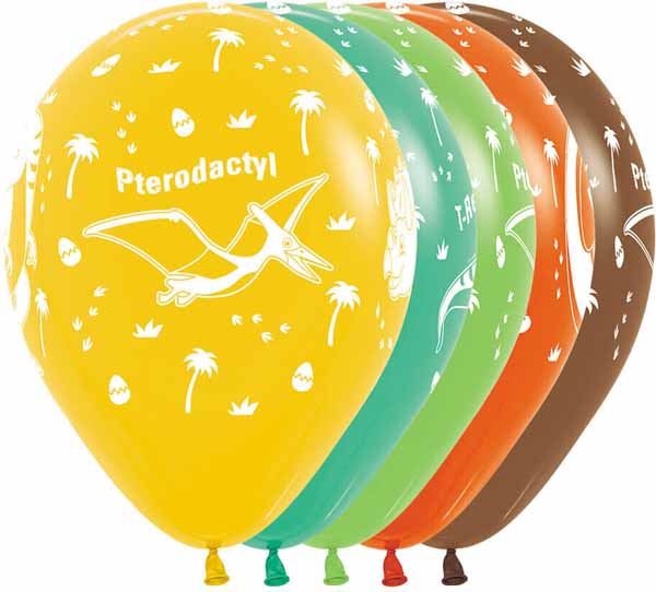 Sempertex 11-Inch Assorted Dinosaur Latex Balloons, 50 Count