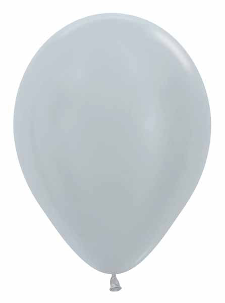 Sempertex 11-Inch Satin Silver Latex Balloons, 50 Count