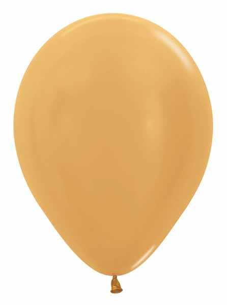 Sempertex 11 Inch Metallic Gold Latex Balloons, 50 Pack